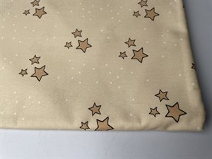 Patchwork stof (prøvetryk) - store fine stjerner på gullig nude bund, 275 cm
